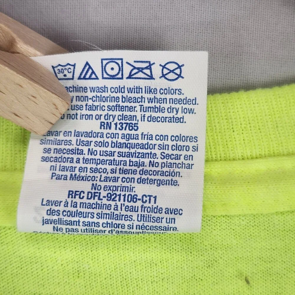 High Visibility Long Sleeve Tee Men's 2XL Frito Lay Jerzees Dri Power Yellow - Picture 7 of 7